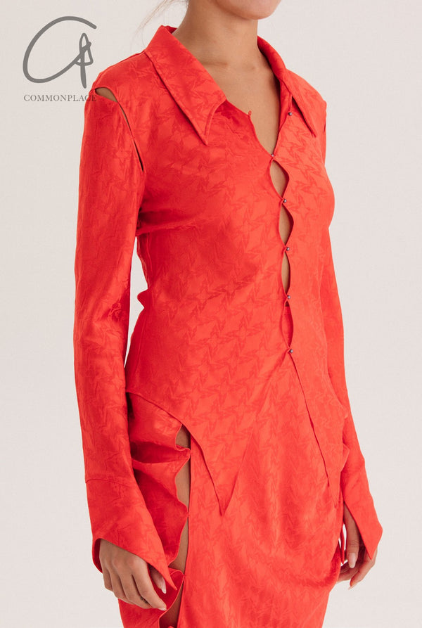 RUI Silk Jacquard Shirt RSS22WV08 Orange